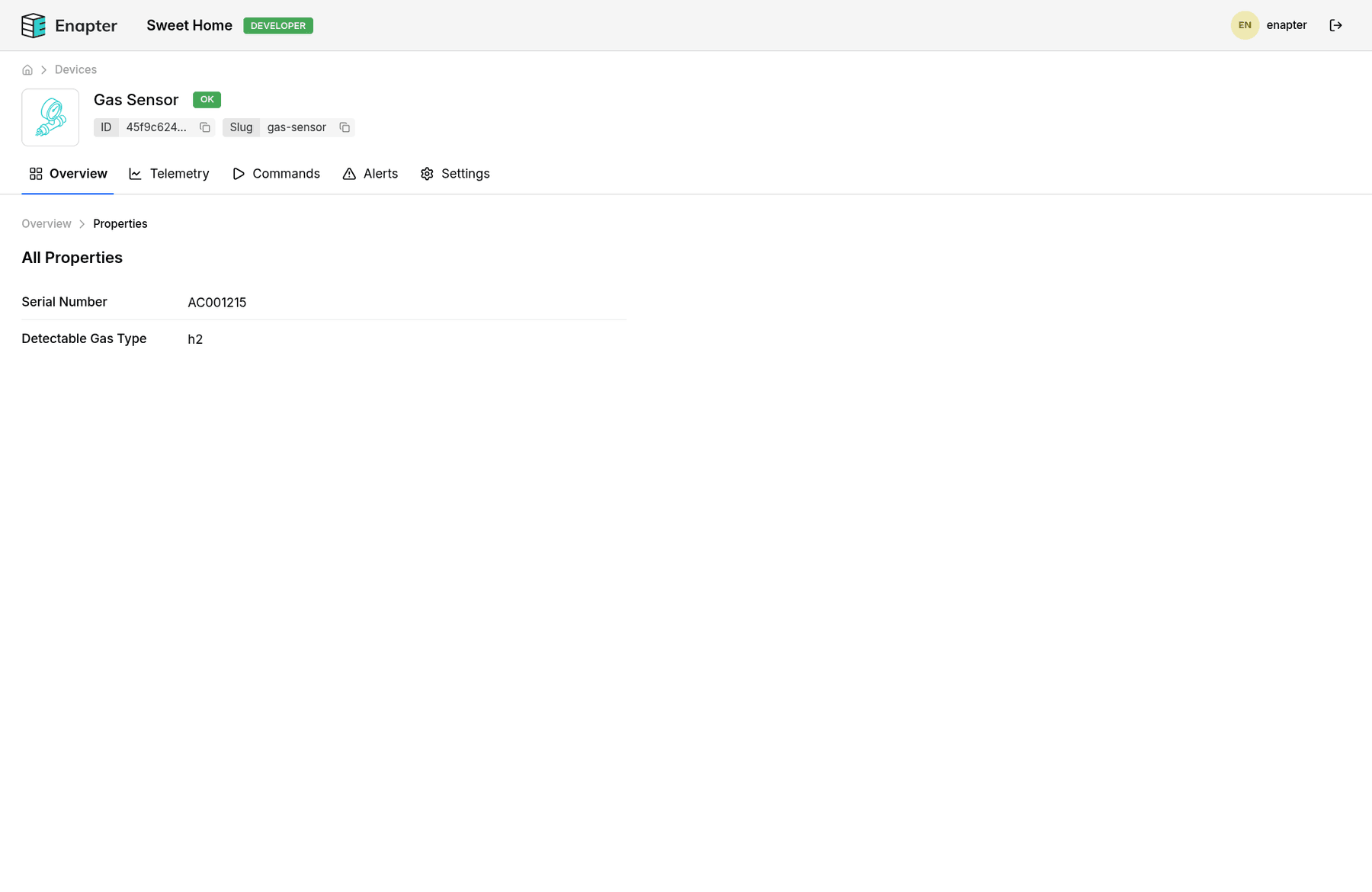Device properties are set